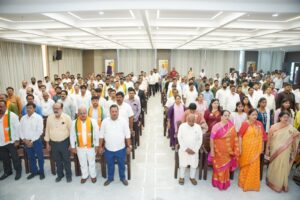 Viksit Bharat Sankalp Sabha and Seva Jyoti Yatra organised under Seva Sankalp Abhiyan at BJP Mira-Bhayandar District Office.