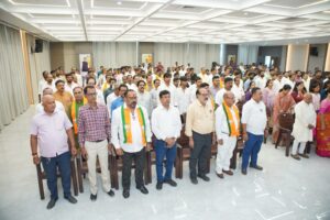 Viksit Bharat Sankalp Sabha and Seva Jyoti Yatra organised under Seva Sankalp Abhiyan at BJP Mira-Bhayandar District Office.